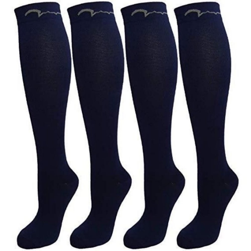 4 Pair S/M Navy Blue Youth Graduated Compression S